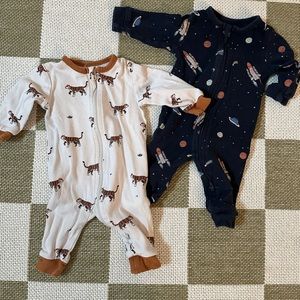 2x Petit Lem footless sleepers (0-3m)